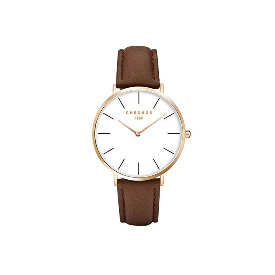 Fashion Relojes Unisex Clásico Delgada Analogico Relojes Pulsera Mujer Hombre Cuero Casual