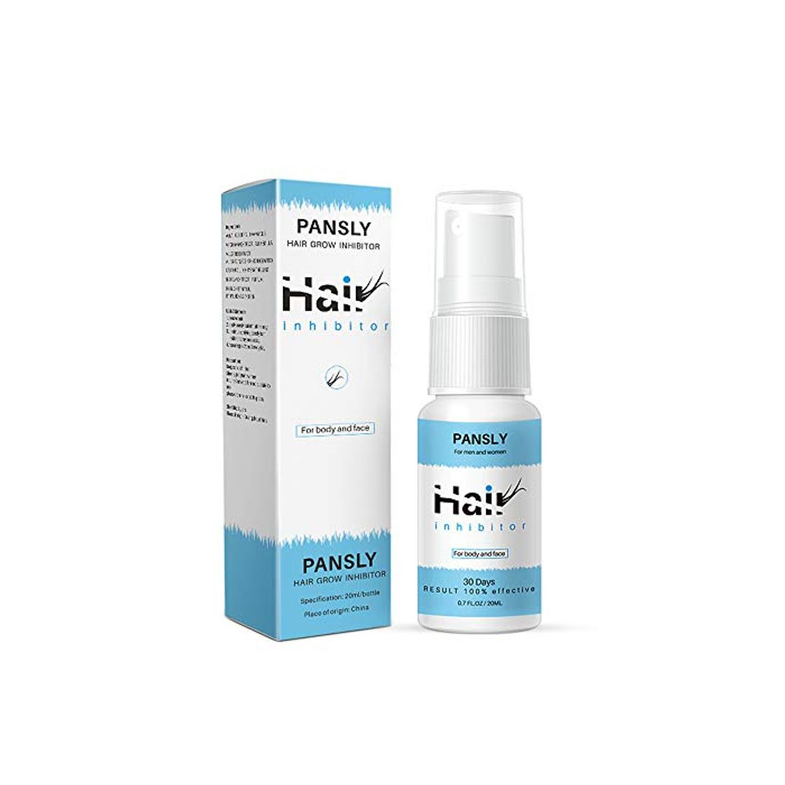 Social Anself PANSLY 20ml Inhibidor de Vello Depilación Permanente Piernas Axila Barba Blanda Stop Spray sin dolor