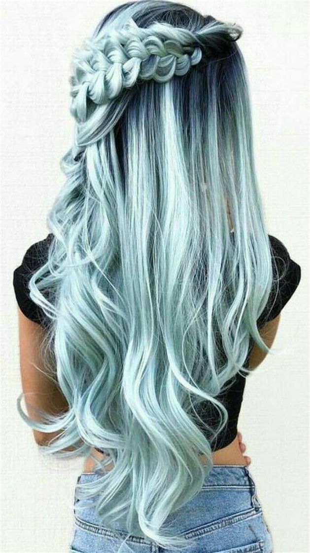 Moda Cabelo azul pastel