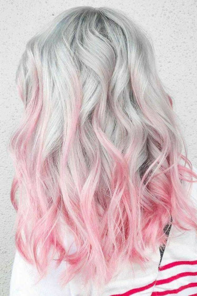 Moda Cabelo degrade branco e rosa