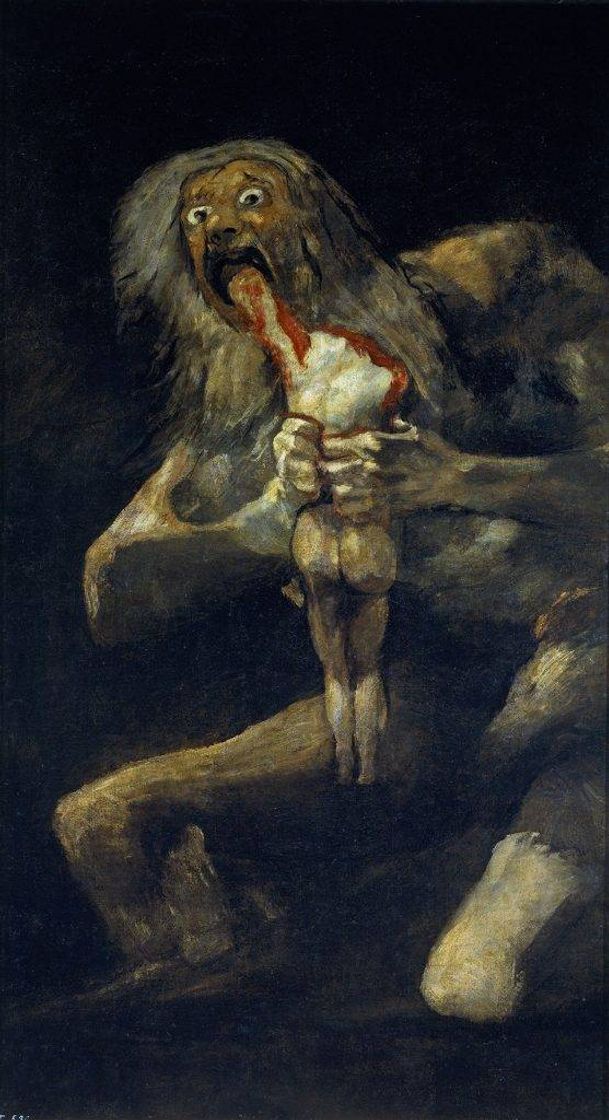 Fashion Saturno devorando a su hijo. 1819. Goya. Pintura