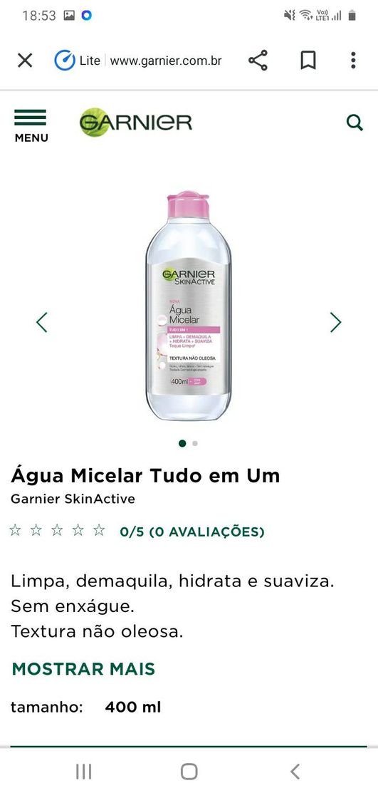 Fashion Água micelar 