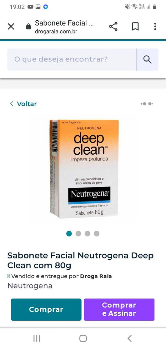 Moda Sabonete facial Neutrogena Deep Clean 