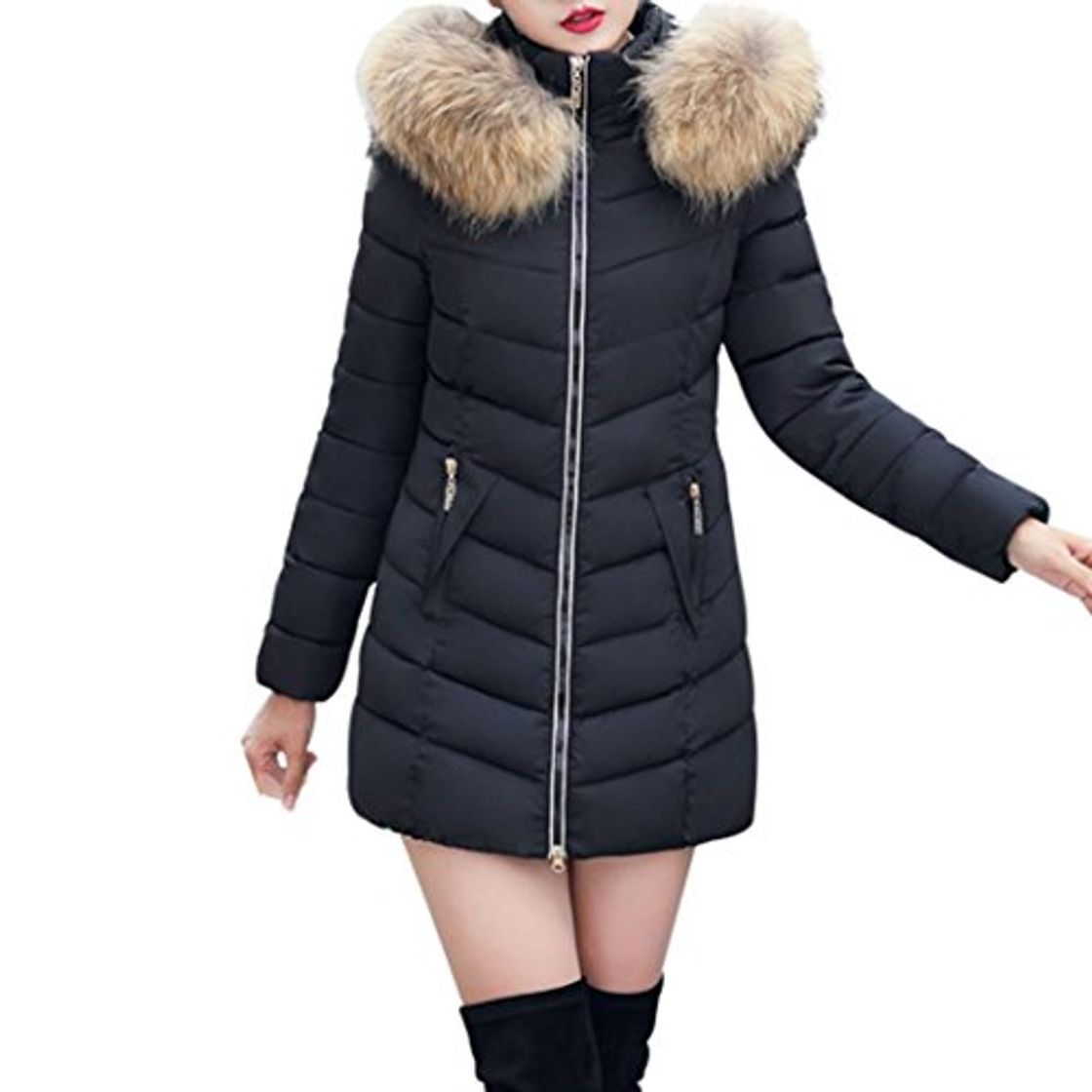 Product SHOBDW Moda Invierno Mujer Chaqueta Largo Grueso Caliente Abrigo Abrigo Delgado