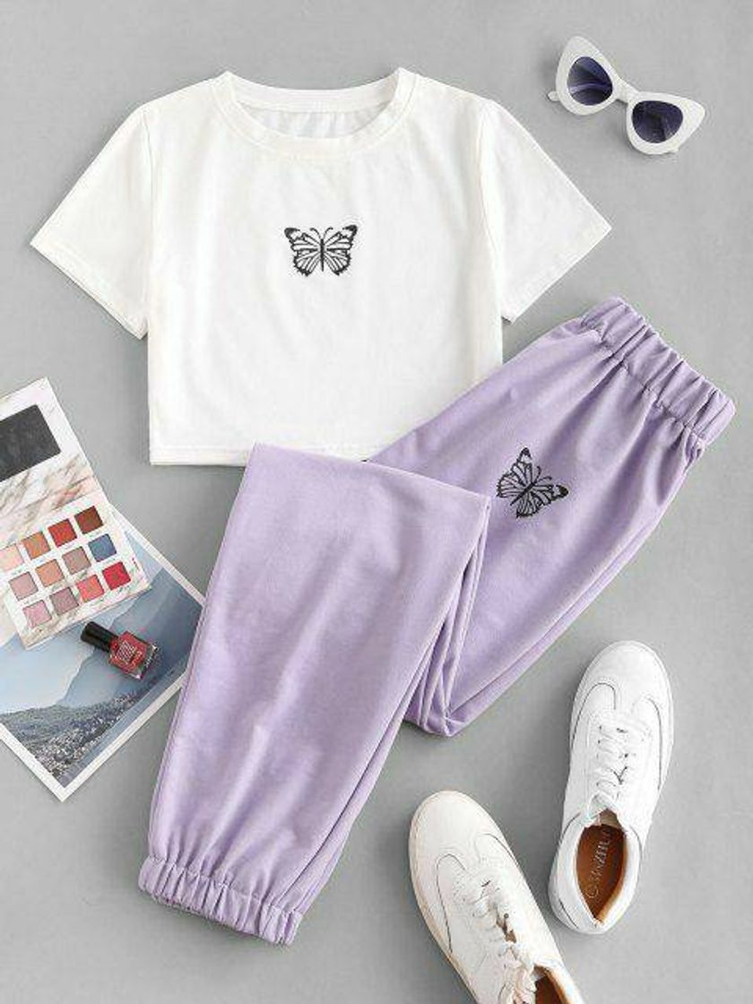 Social Conjunto de duas peças🤍💜