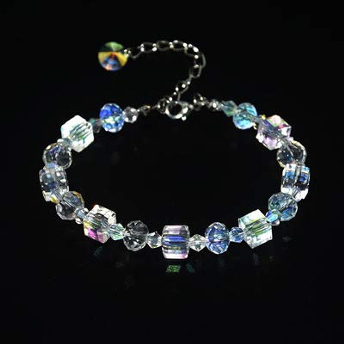 Moda DASHUAIGE Pulsera Pulsera De Tenis para Mujer Exquisita Aurora Square Geometric Polygon Beads Pulsera De Cristal Encanto Femenino Accesorios Regalo