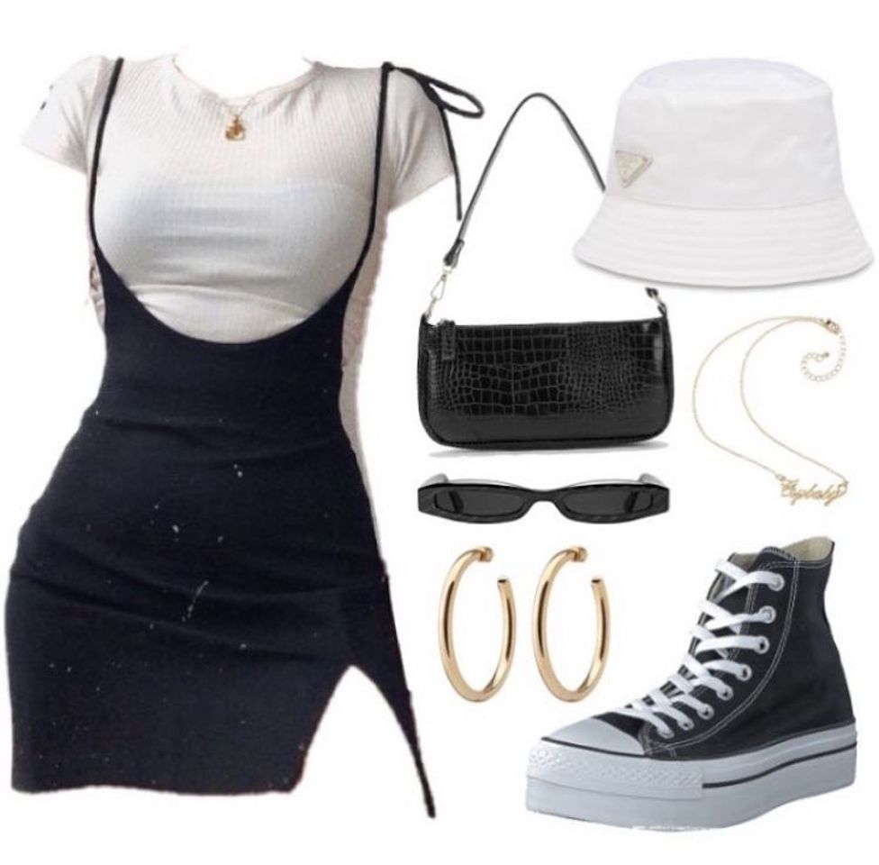 Moda look preto e branco