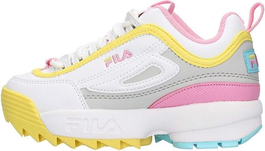 Zapatos de niña FILA Disruptor CB JR en Cuero Blanco 1010850