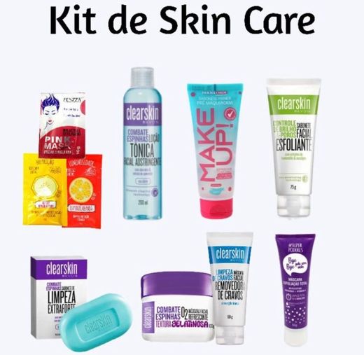 Kit com vários produtos de SkinCare