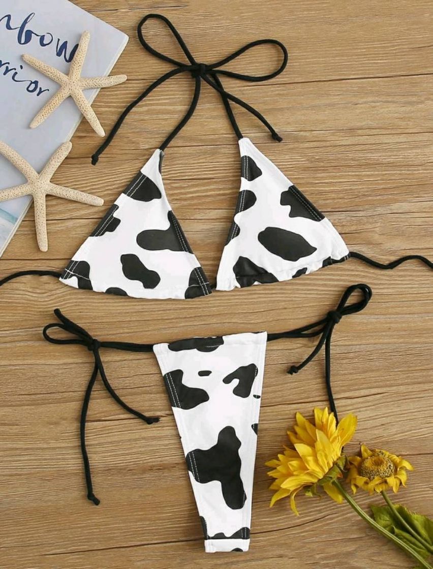 Moda Biquíne estampa vaca cow 