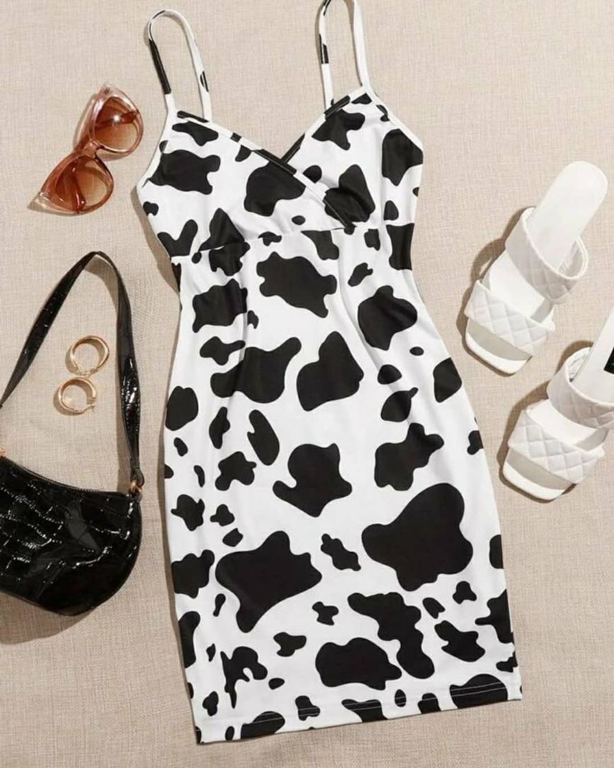 Moda Vestido estampa vaca cow 