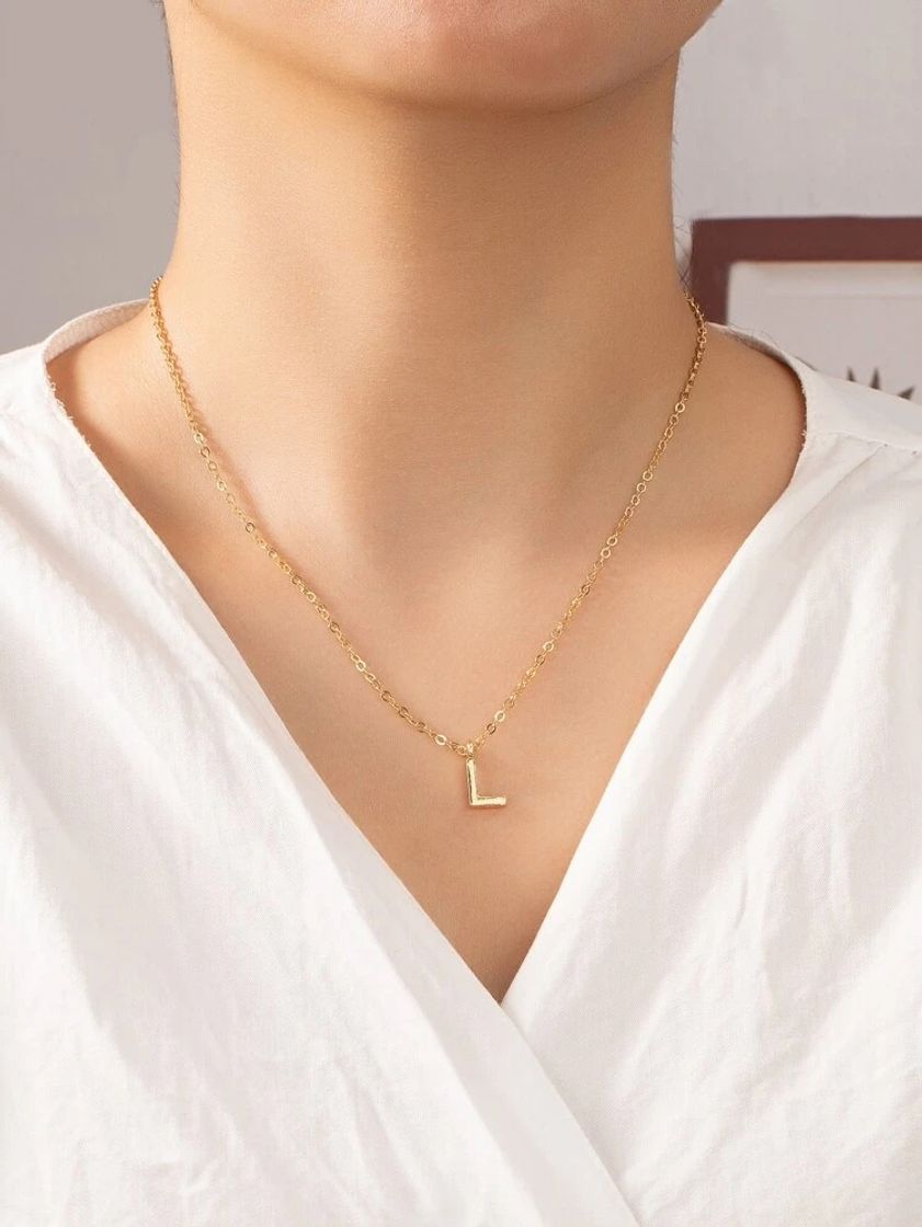 Social SHEIN Collar Colgante De Letra