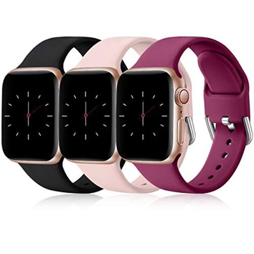 Wepro 3 Pack Correas Compatible con Apple Watch Correa 38mm 42mm 40mm
