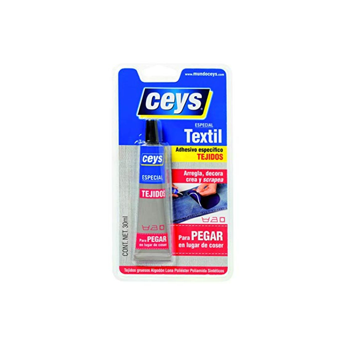 Product ceys 501024 PEGAMENTO TEXTIL TEXTILCEYS BLISTER 30 ml