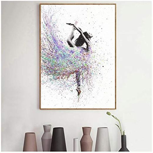 cuadros decoracion salon Póster de bailarina abstracta, pintura en lienzo, carteles de