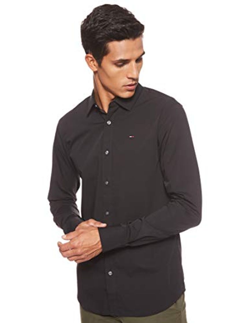 Moda Tommy Hilfiger Original Stretch Camisa, Negro