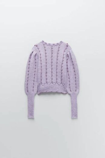 SWEATER DE MALHA COM FIO METALIZADO