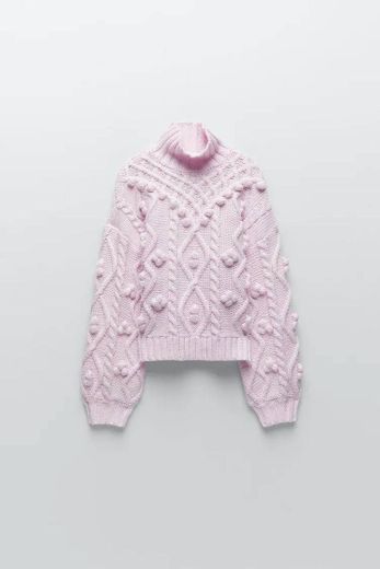 SWEATER DE MALHA COM POMPONS