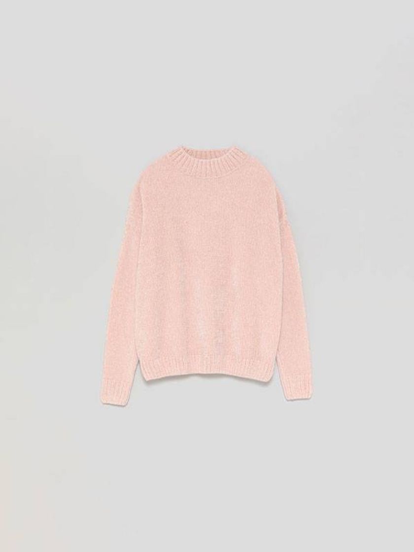 Social Sweater com gola alta de chenille 