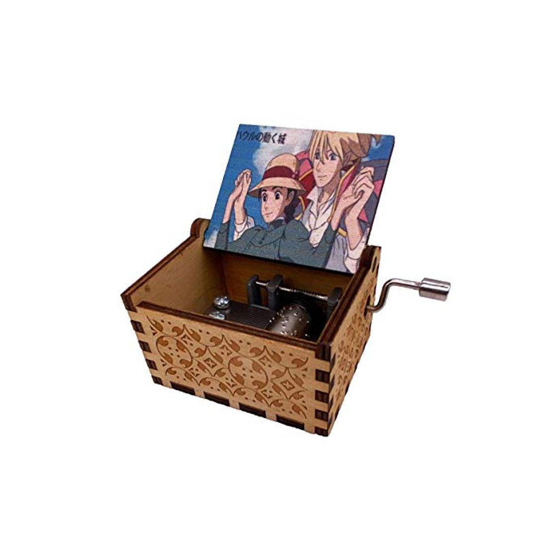 Product Caja de música Howl's Moving Castle caja musical de madera grabada caja