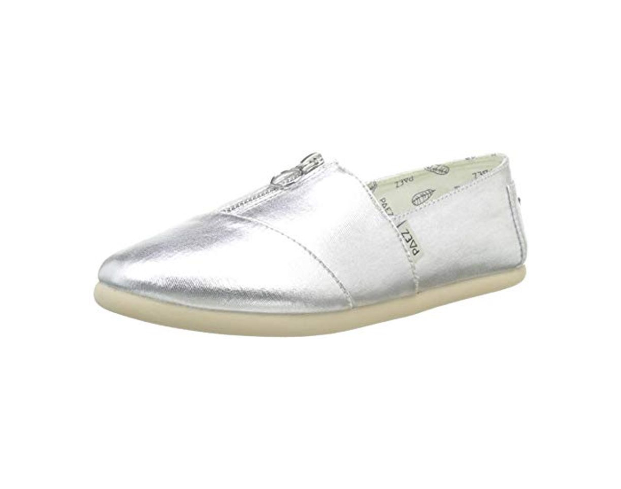 Fashion PAEZ Classic Zip Silver 037, Alpargatas para Mujer, Dorado