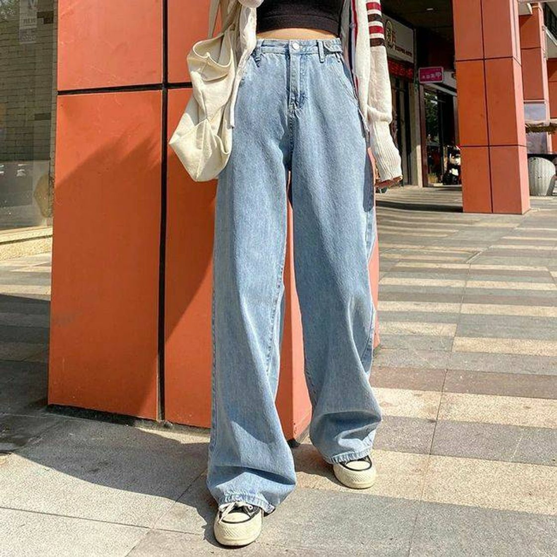 Fashion Calça jeans larga