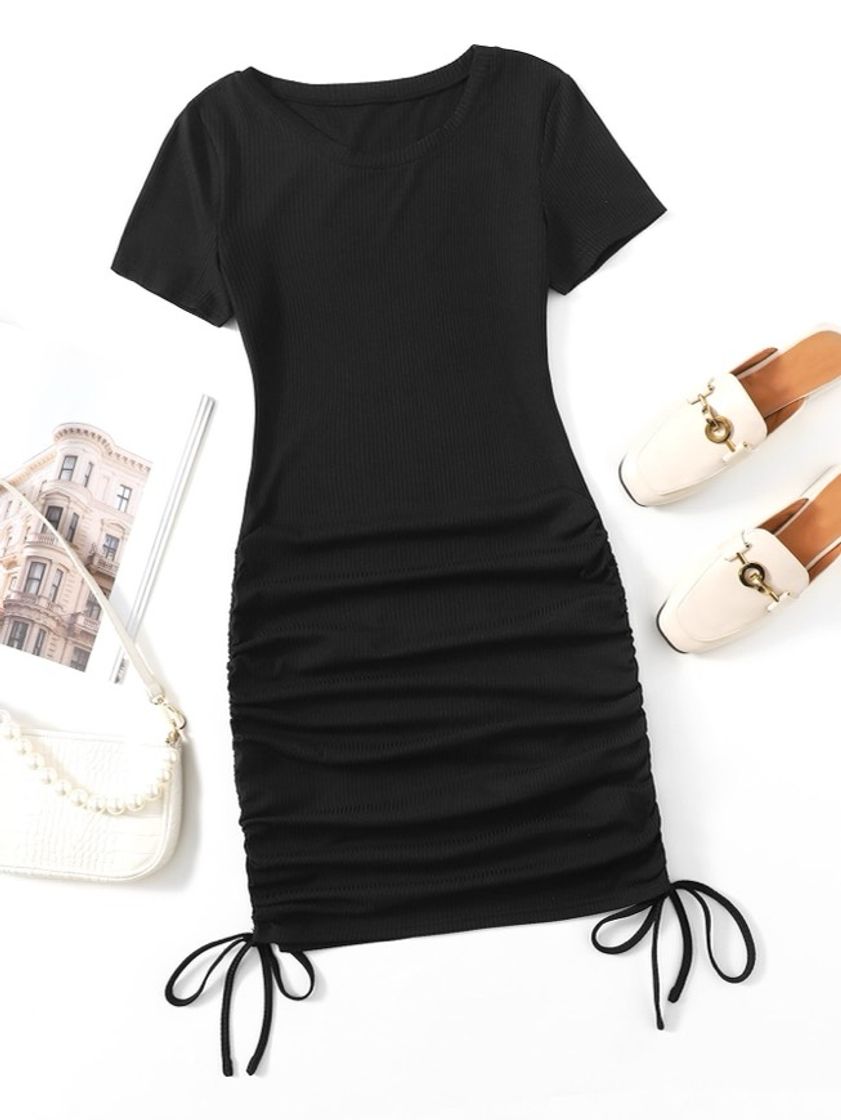 Social Vestido Cordón liso casual