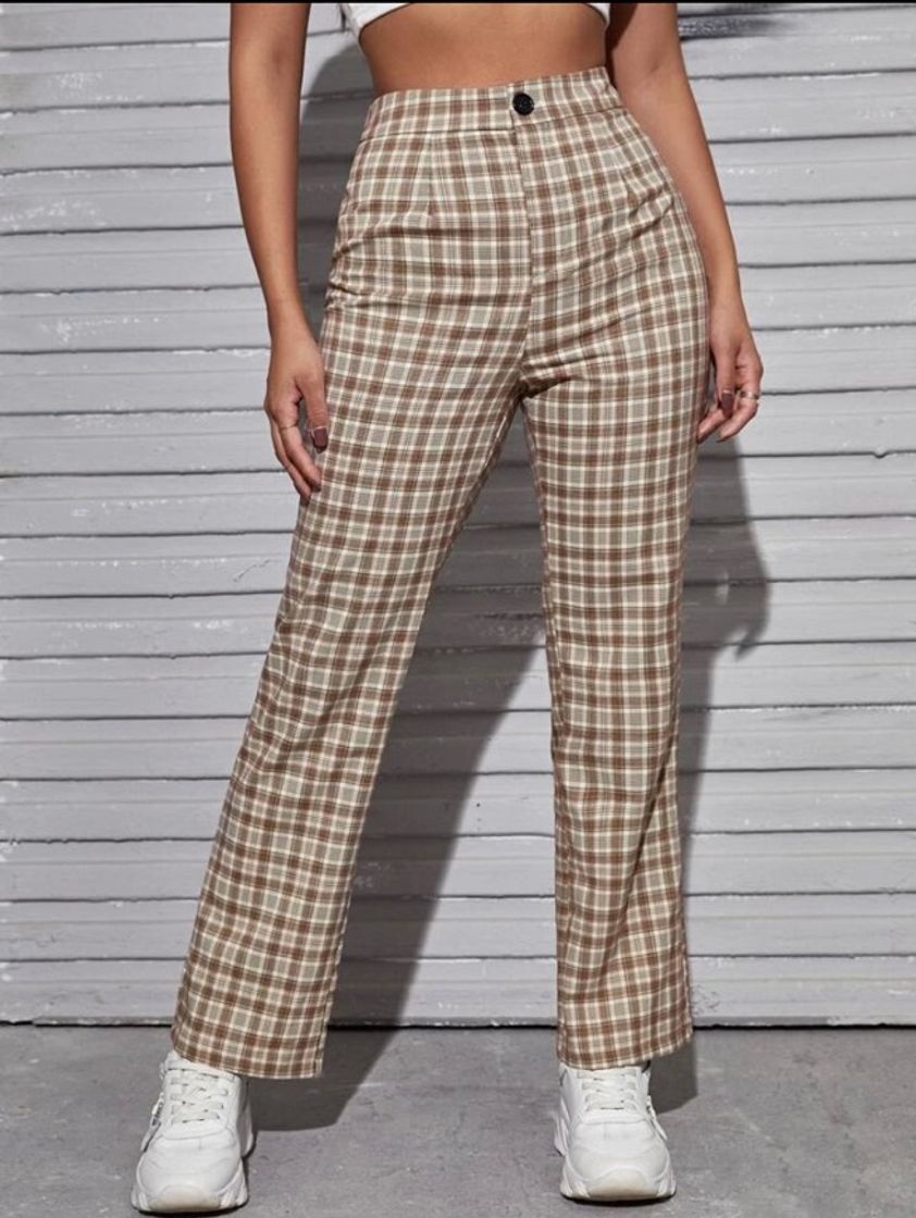 Social Pantalones rectos cuadros 