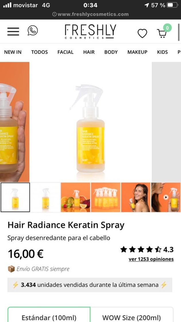 Fashion Spray para desenredar y aportar un precioso brillo al pelo🧖