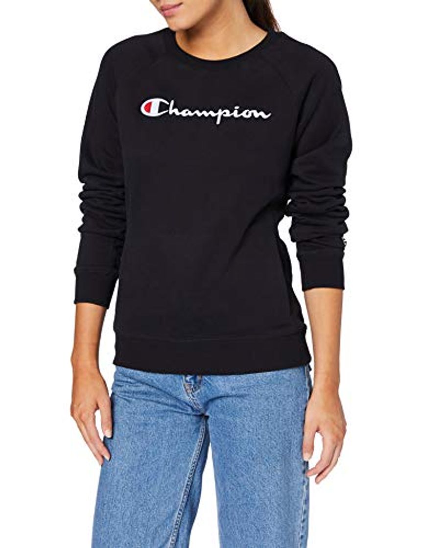 Place Champion Classic Logo para Mujer Sudadera, Negro