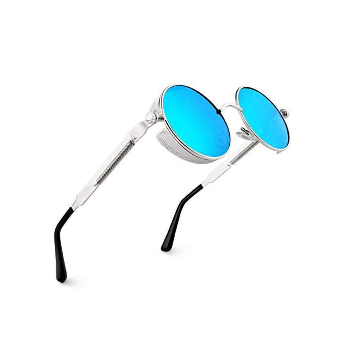 Social CGID E72 Steampunk estilo retro inspirado círculo metálico redondo gafas de sol polarizadas para hombres