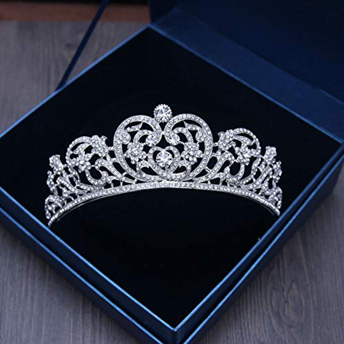 Moda MLDSJQJ Encanto Tiara Nupcial Corona Cristal Claro Diamantes de imitación Mujeres Pelo