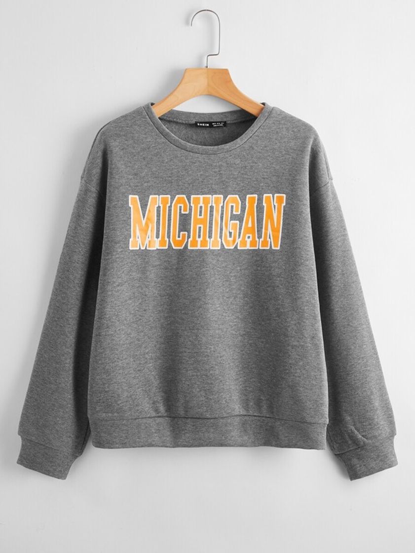 Fashion Sweatshirt shein “MICHIGAN”