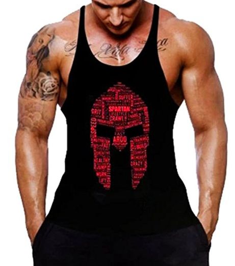 A. M. Sport Camiseta de tiantes Deportiva Fitness de Hombre para el