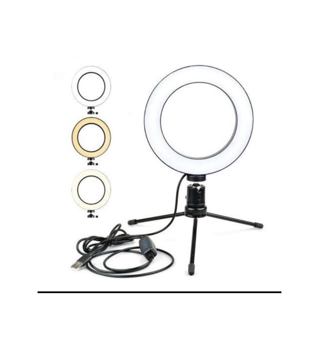 Producto Ring Light Led Mesa Iluminador Pequena Tripé 6 Polegada 16cm