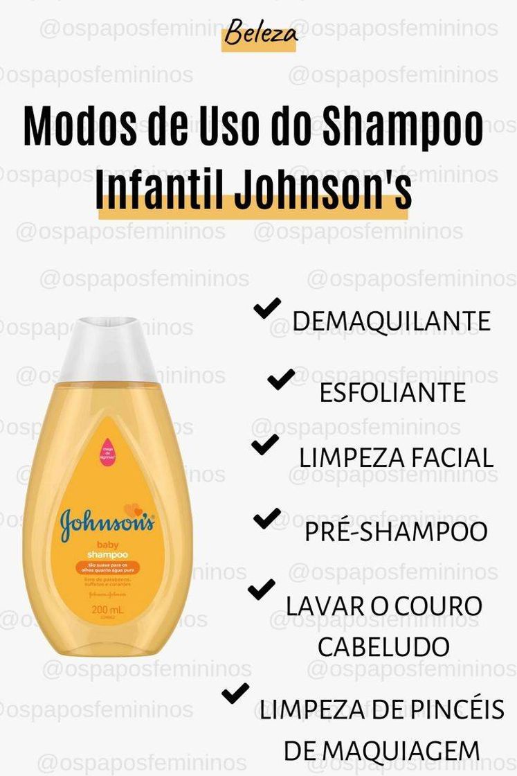 Moda Funções do shampoo Jonson's