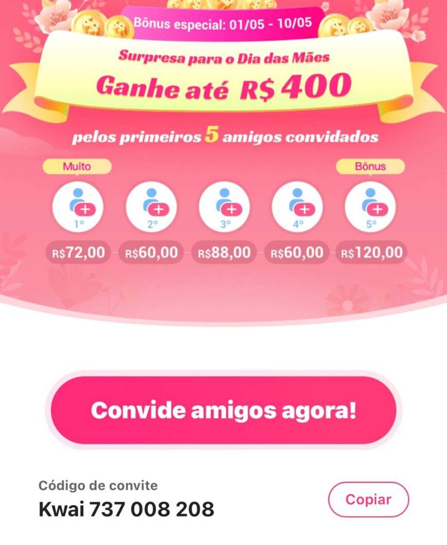 Fashion Até hoje 10/05 o kwai ta pagando ate 400 Reais