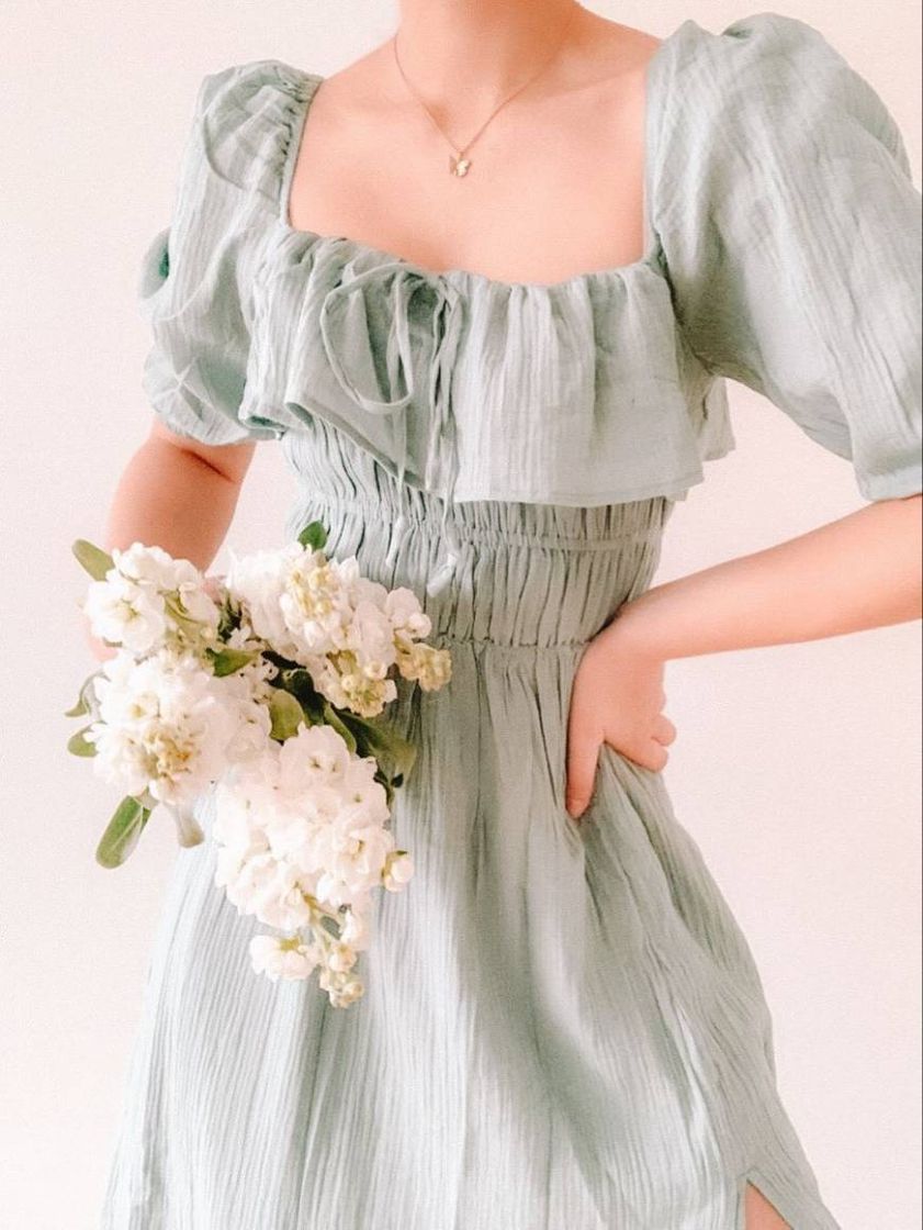 Fashion • vestido verde soft •