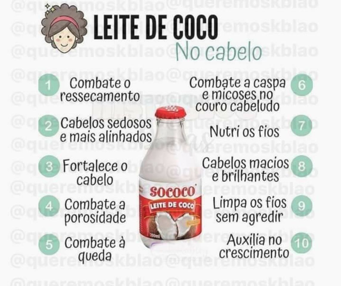 Moda Leite de coco no cabelo