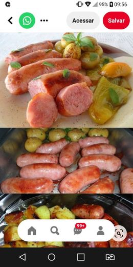 Linguiça com batatas ao forno