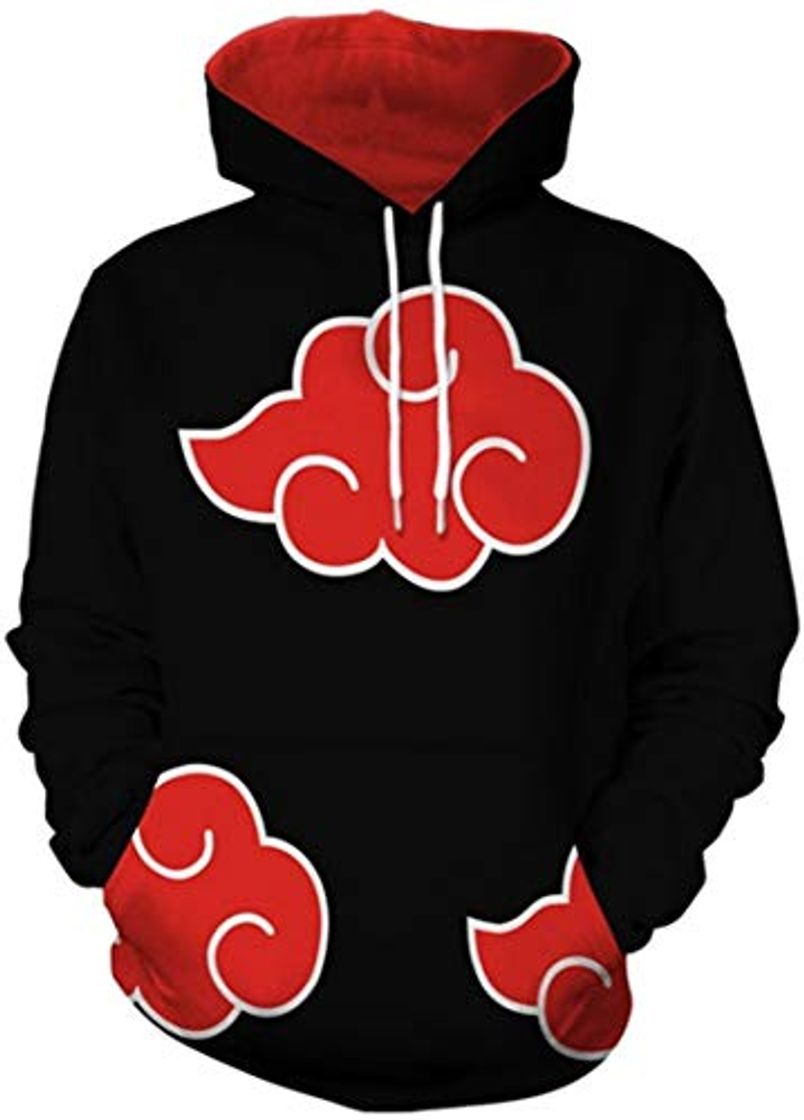 Moda Chaos World Sudadera Naruto Uchiha Clan Sharingan con Capucha para Hombre 3D Digital impresión Deportiva Casual para Mujer