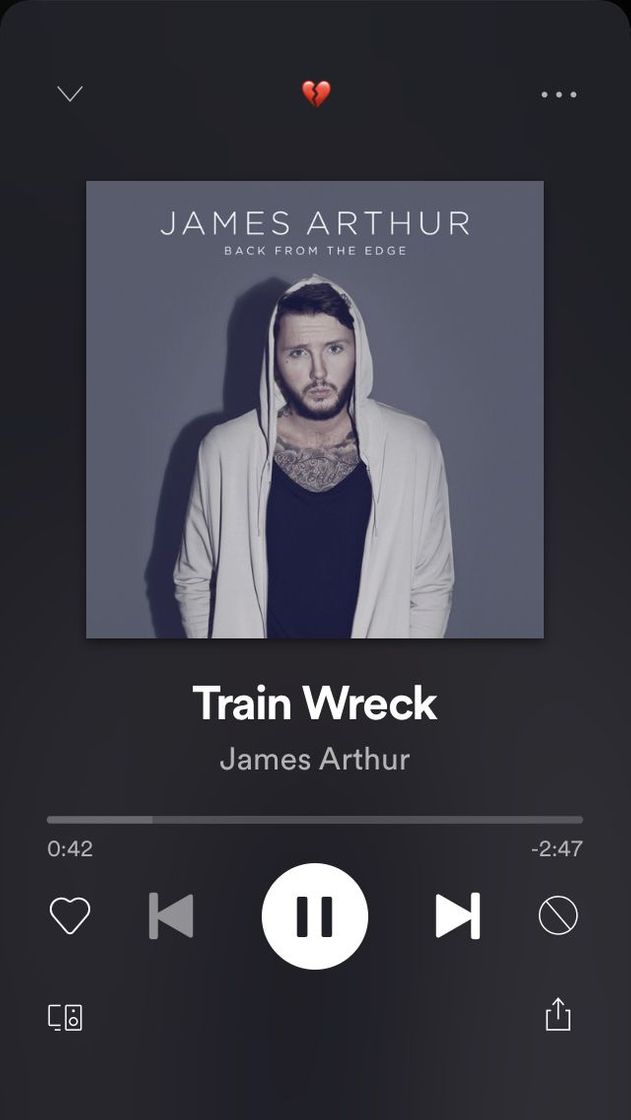 Canción Train wreck- James Arthur