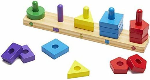 Melissa & Doug- Stack & Sort Board Tablero para Apilar y Clasificar,