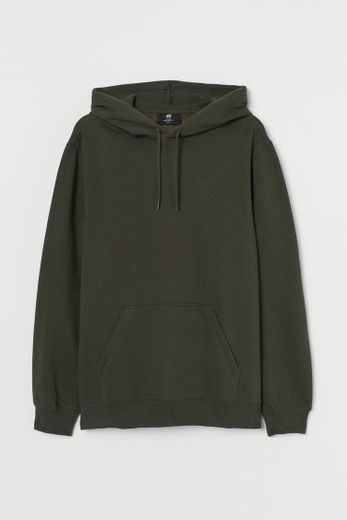 Sudadera Relaxed Fit - Verde caqui oscuro - HOMBRE