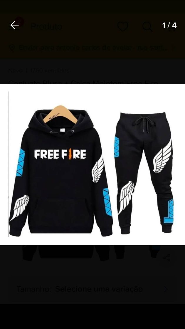 Fashion Conjunto calça moletom freefire