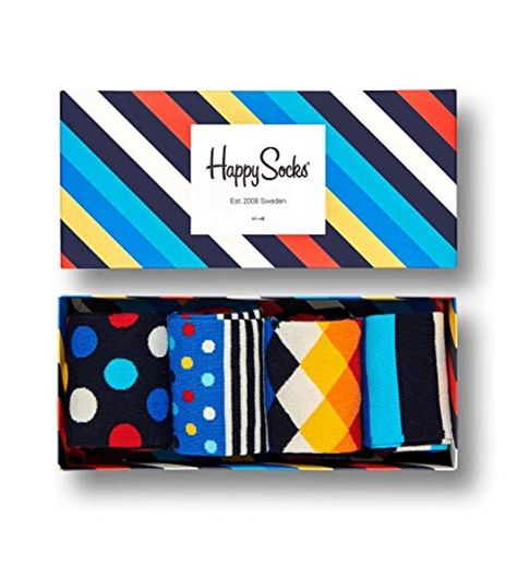 Happy Socks Calcetines Coloridos y Alegres Stripe Gift Box 4