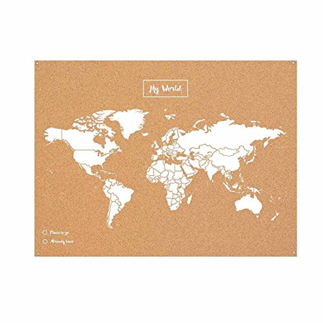 Social Miss Wood 8436563400032 Map L - Mapa del mundo de corcho, Natural