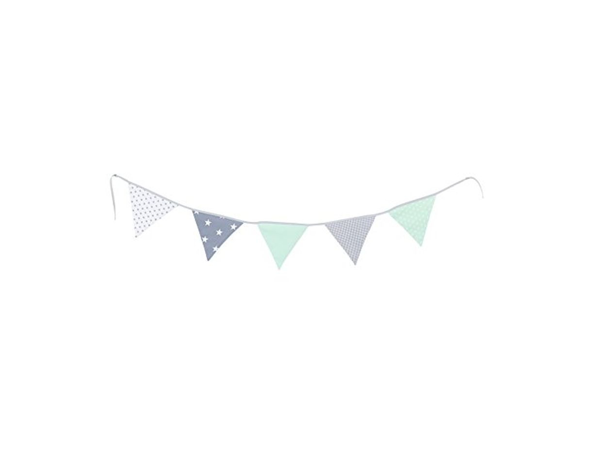 Social Guirnalda de banderines de ULLENBOOM ® con menta gris