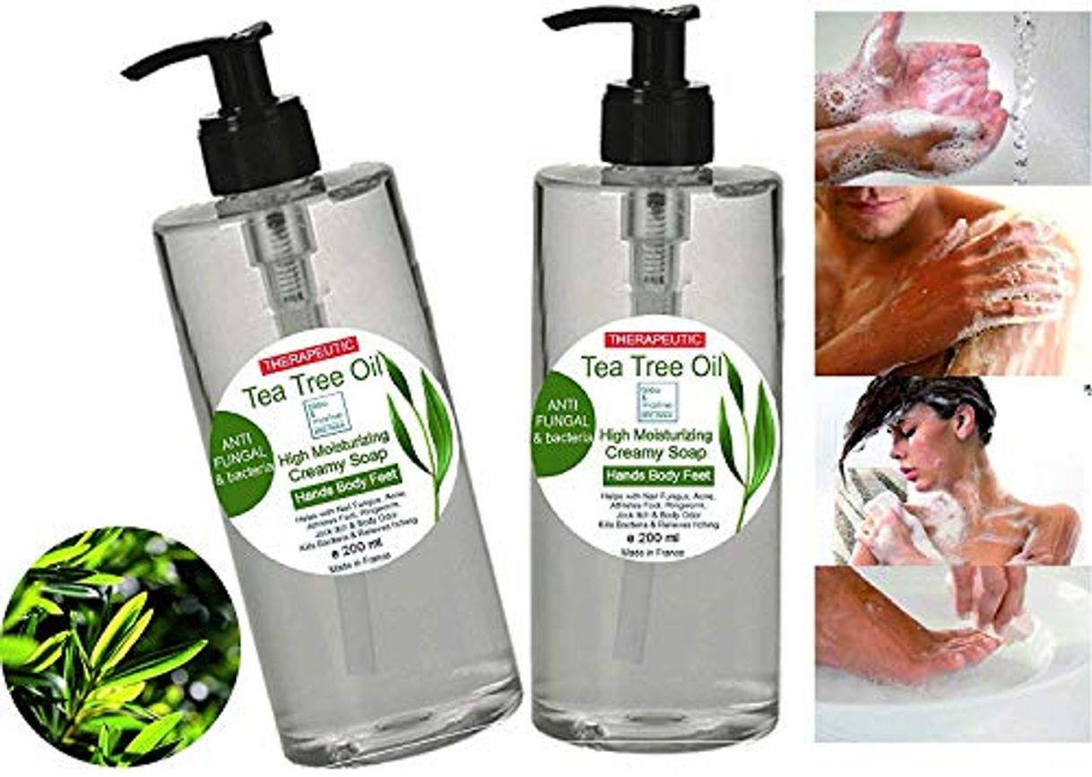 Products Gel desinfectante antibacteriano Jabón Pack Ahorro 2 x 200 ml Ultra Hidratante Terapéutico con Aceite de Árbol de Té Purificante Anti hongos Anti Acné Gel de Baño Gel de Ducha