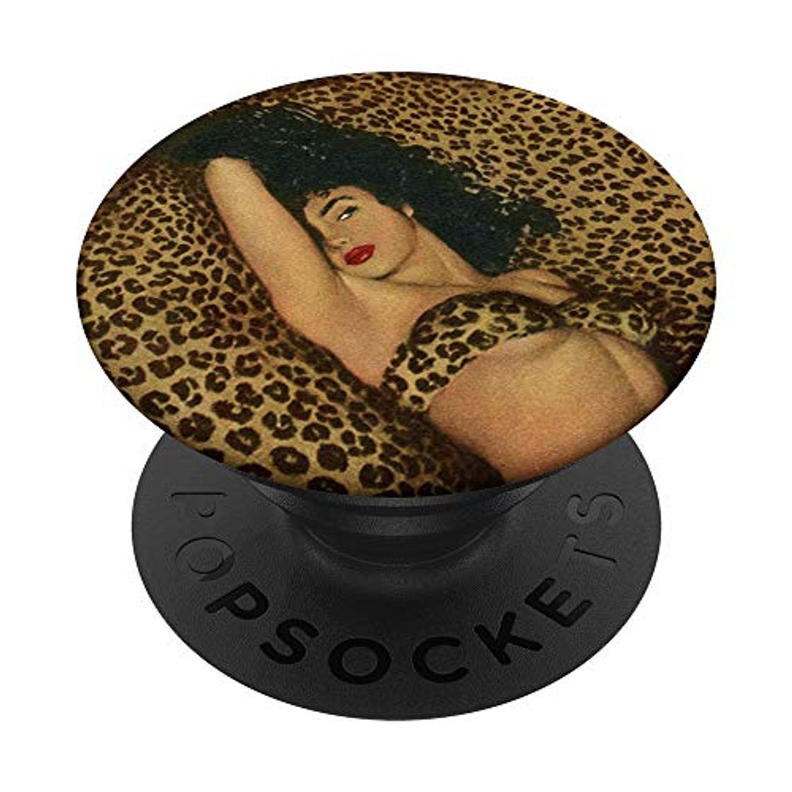 Moda Vintage Cheetah Leopard Print Sexy Bikini Pin Up Girl Art PopSockets PopGrip